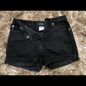 Guess black high waisted jean shorts